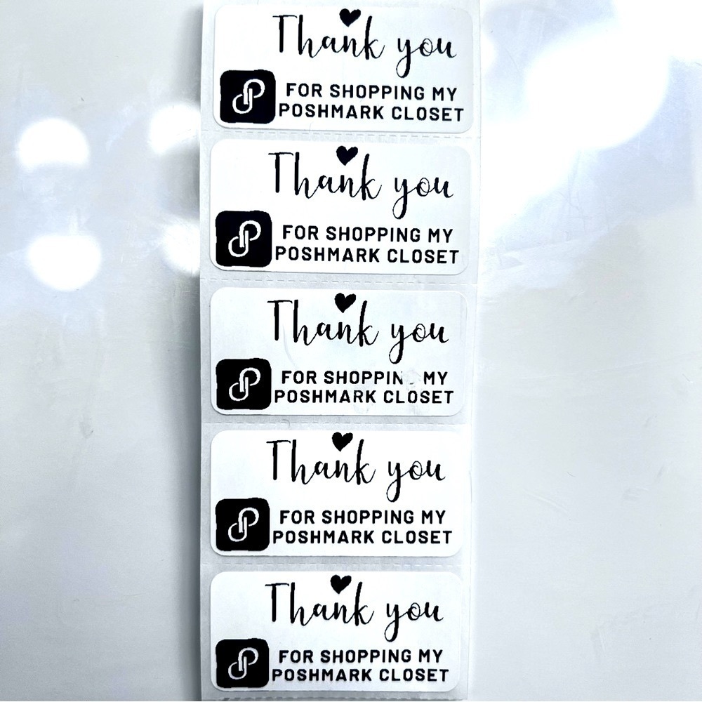 Pack of 100 Stickers |Poshmark stickers | Packaging Supplies | Thank you - Picture 2 of 2